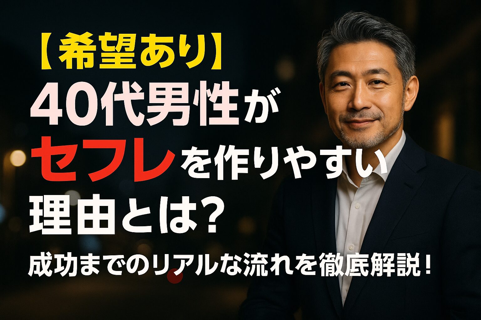 【希望あり】40代男性がセフレを作りやすい理由と成功の流れを解説